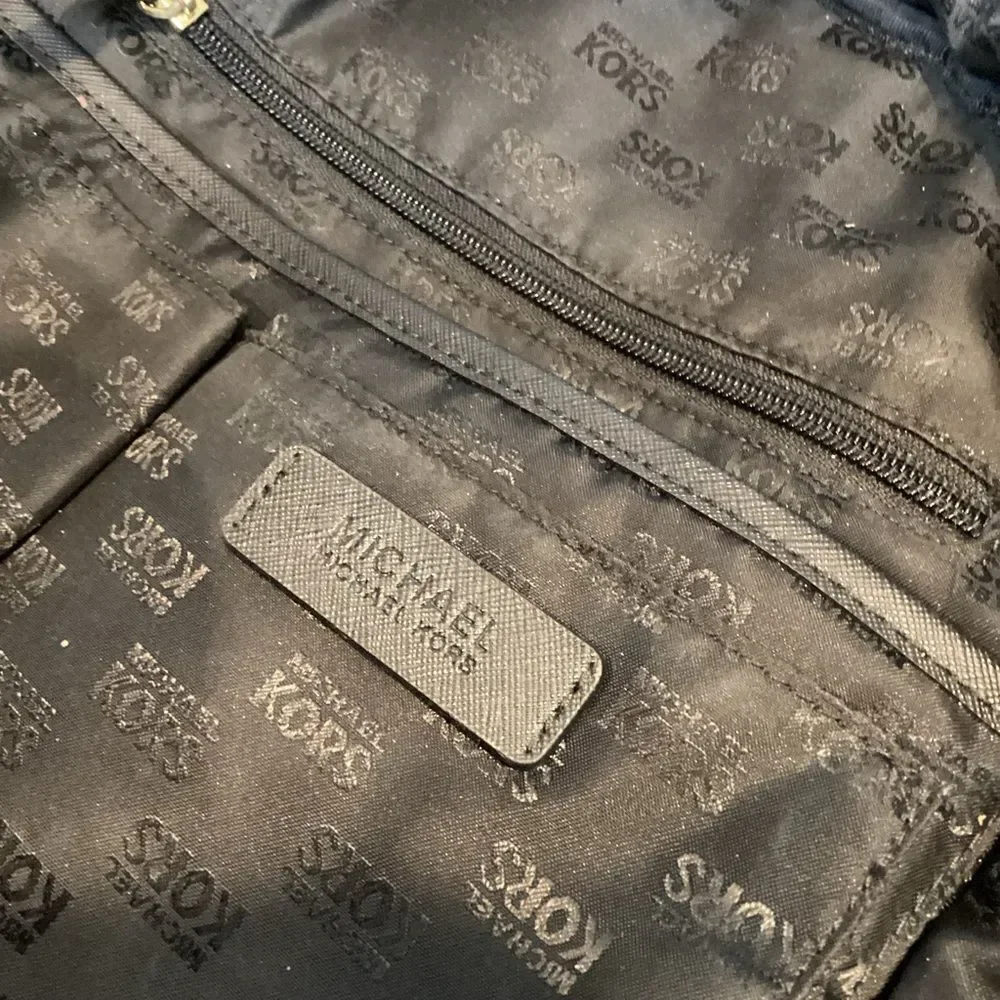 Michael Kors Backpack Jet Set Nylon Black Back Pack Purse Pocketbook Bag